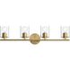 Replay 4 Light 30.75 inch Brushed Gold Bath & Vanity Light Wall Light