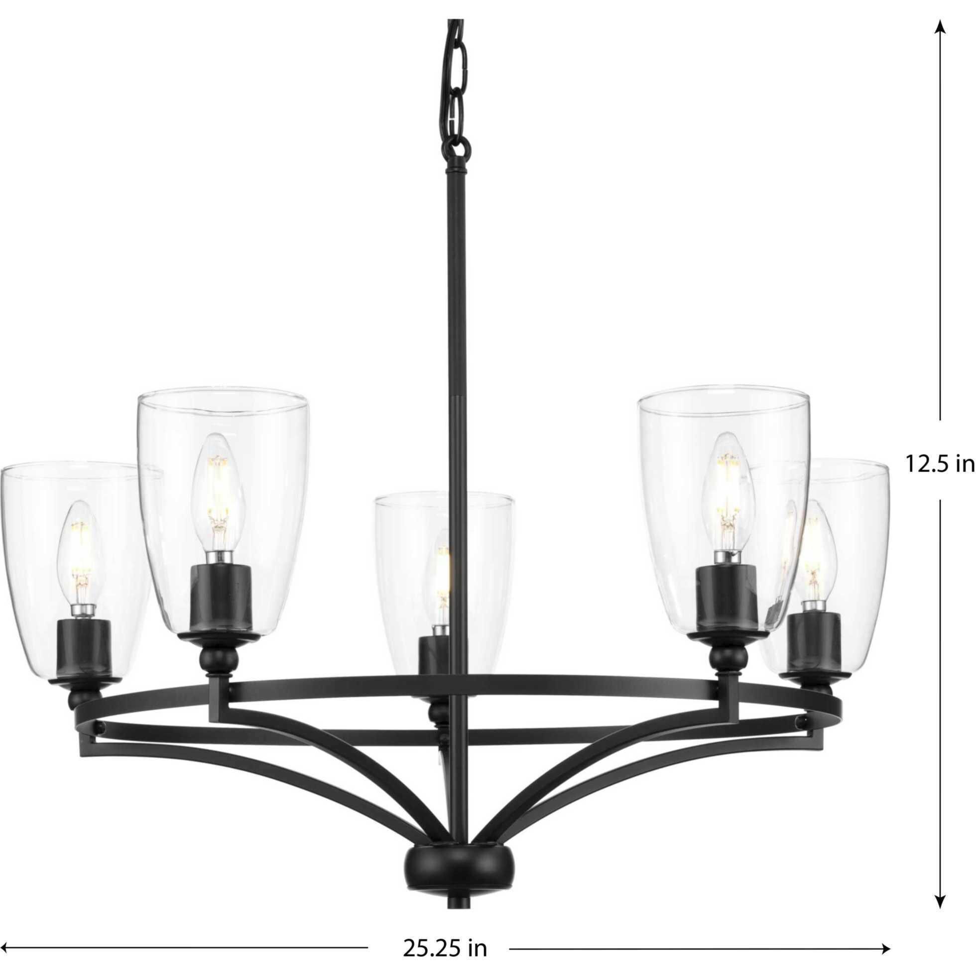 Parkhurst 5 Light 25 inch Matte Black Chandelier Ceiling Light