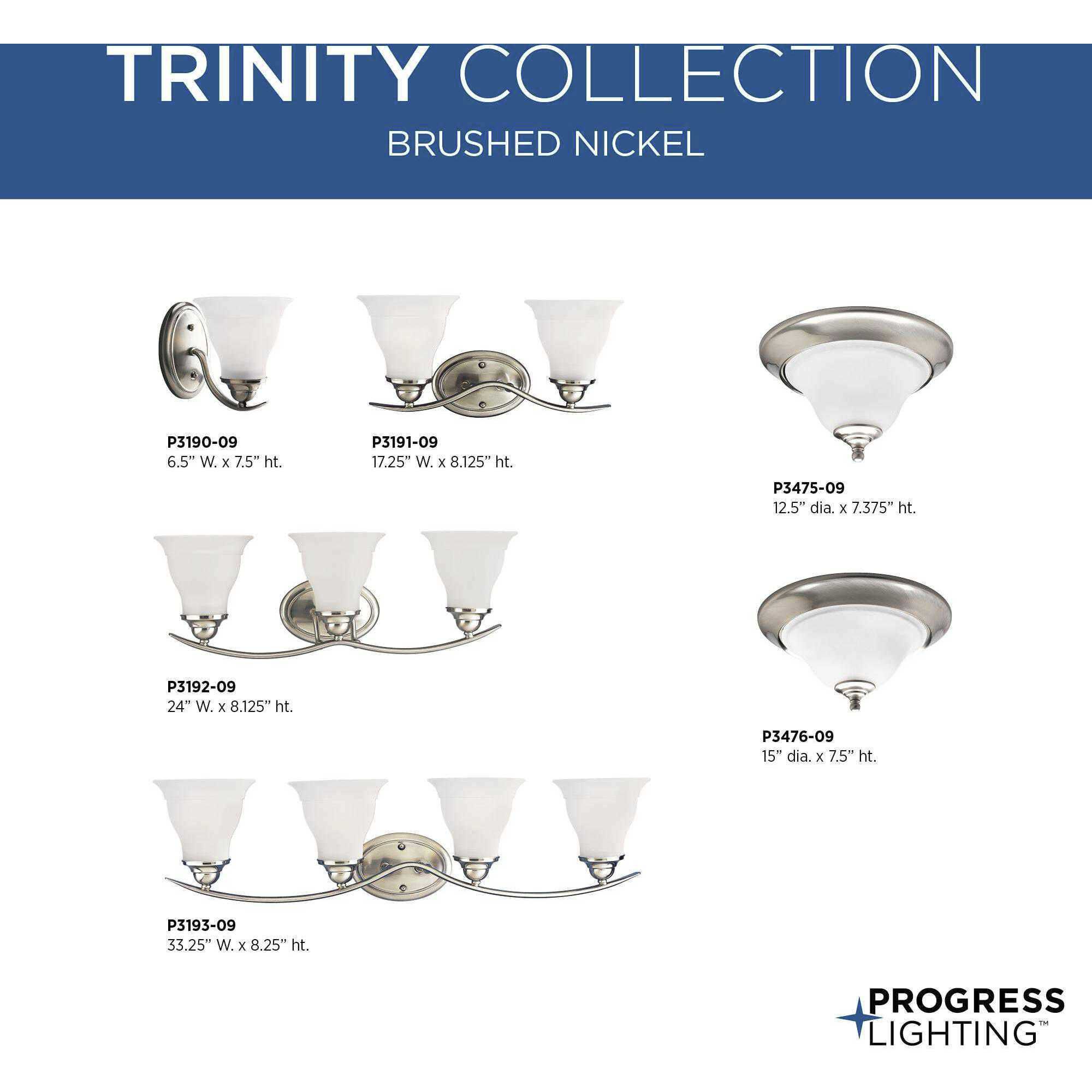 Trinity 4 Light 33.25 inch Brushed Nickel Bath Vanity Wall Light