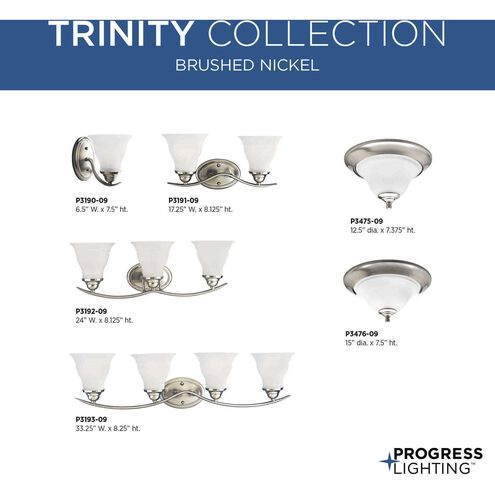 Trinity 4 Light 33 inch Brushed Nickel Bath Vanity Wall Light in Bulbs Not Included, Standard