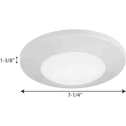Emblem LED 7.25 inch Satin White Flush Mount Ceiling Light in Matte White, Progress LED