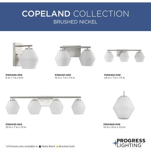 Copeland 3 Light 24 inch Brushed Nickel Vanity Light Wall Light