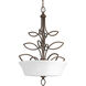 Monogram 3 Light 22.25 inch Roasted Java Inverted Pendant Ceiling Light