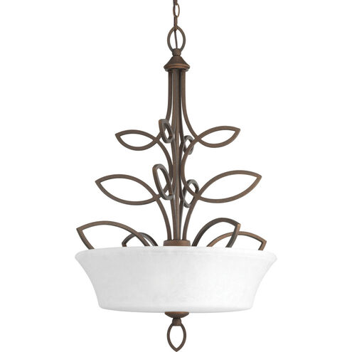 Monogram 3 Light 22.25 inch Roasted Java Inverted Pendant Ceiling Light