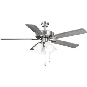AirPro 52 inch Brushed Nickel with Silver/Grey Weathered Wood Blades Ceiling Fan