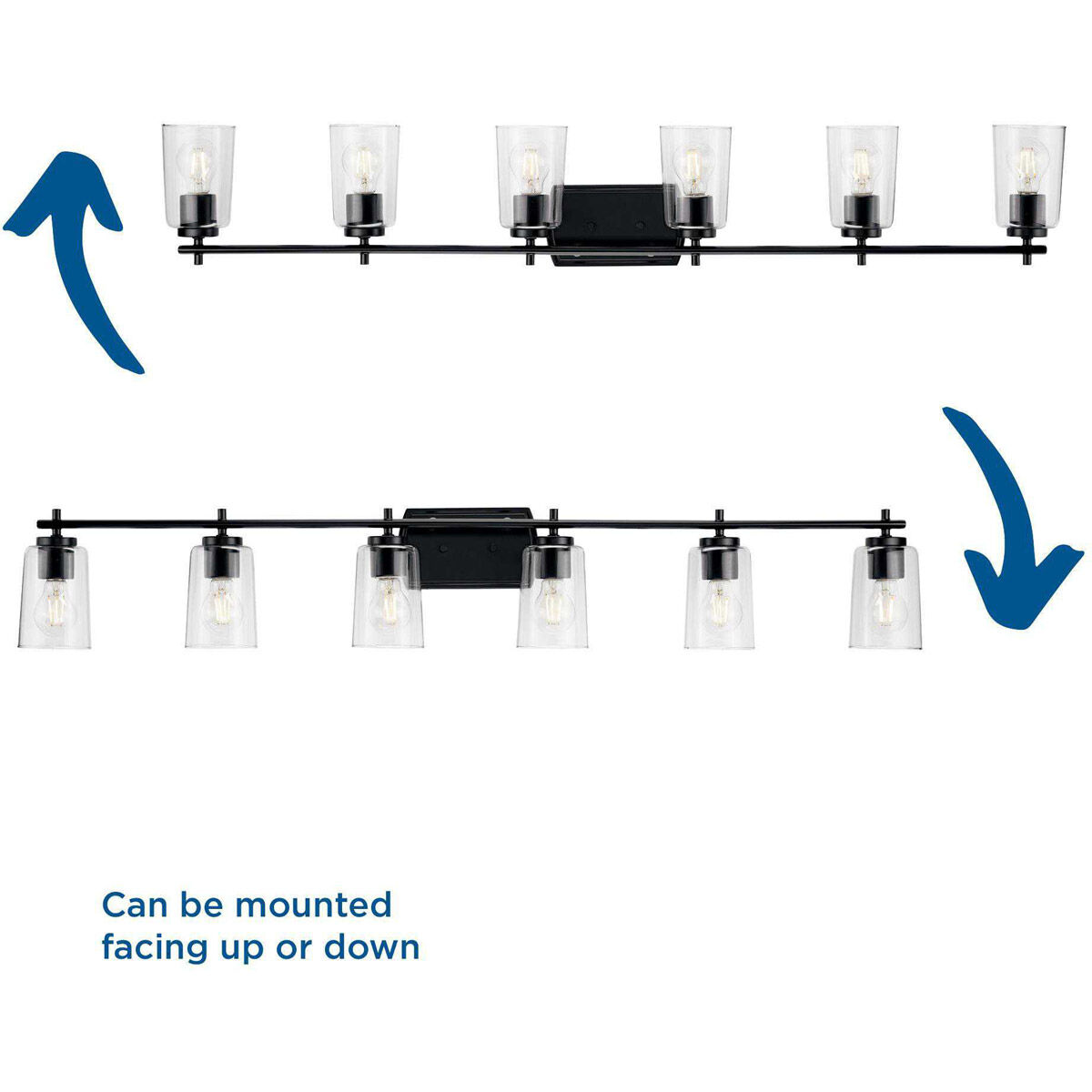 Adley 6 Light 49 inch Matte Black Bath Vanity Wall Light