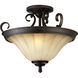 Le Jardin 2 Light 16 inch Espresso Close-to-Ceiling Ceiling Light