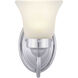 Fluted Glass 1 Light 5.25 inch Polished Chrome Bath Vanity Wall Light in Etched