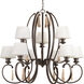 Club 9 Light 36 inch Antique Bronze Chandelier Ceiling Light