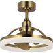 Shear 19.56 inch Brushed Bronze with Gold Blades Outdoor Ceiling Fan