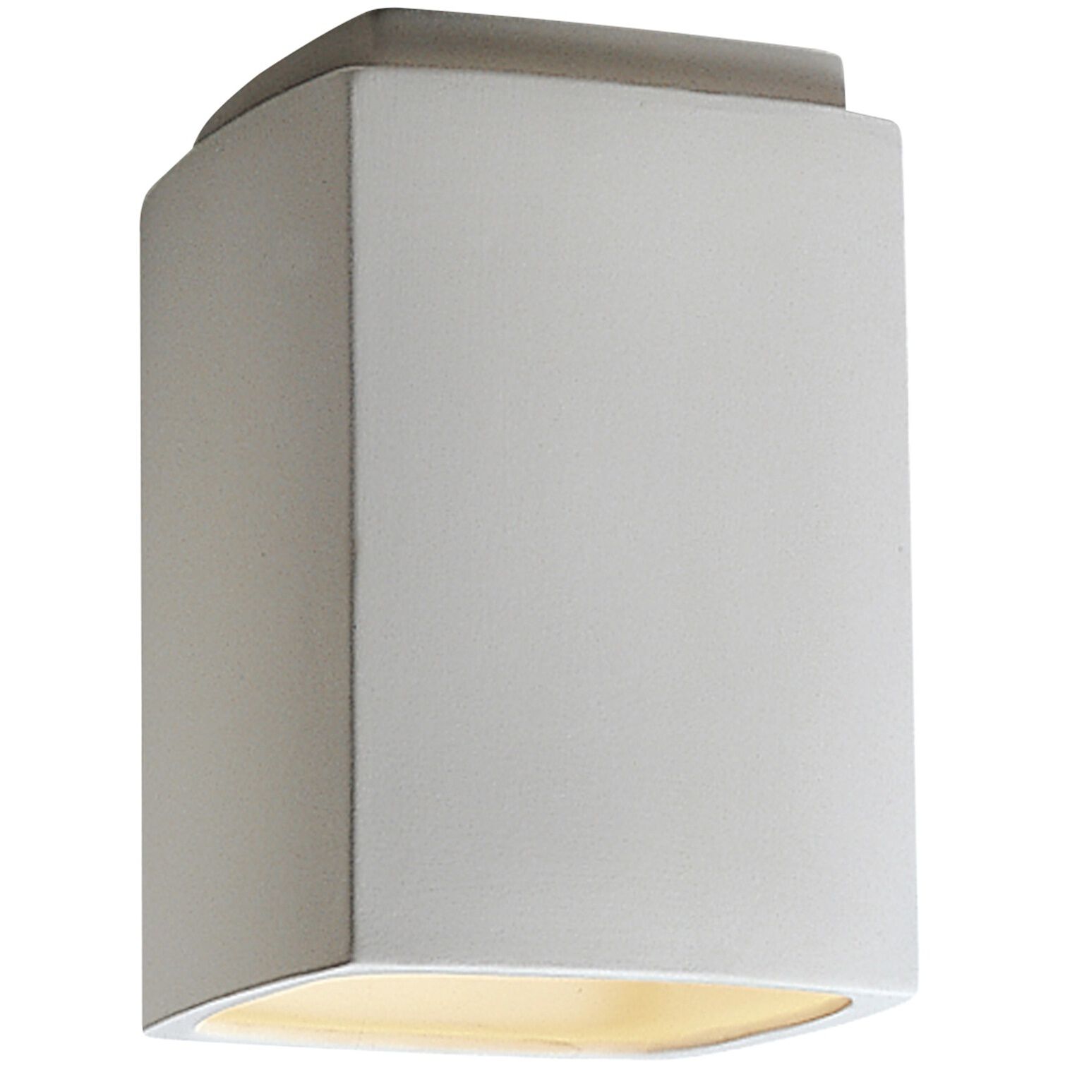 Radiance Rectangle LED 6.5 inch White Crackle Outdoor Flush-Mount