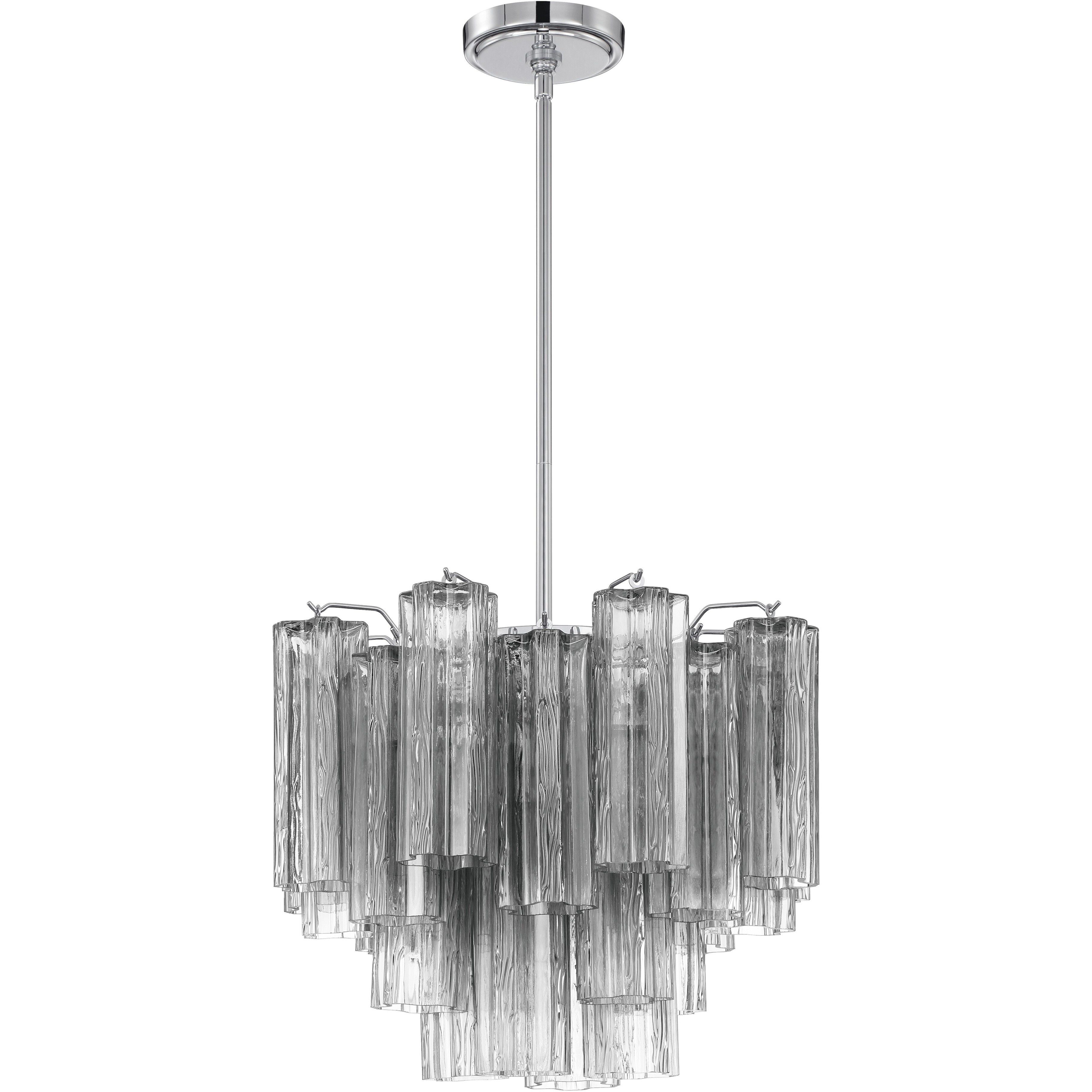 Addis 4 Light 17.75 inch Polished Chrome Mini Chandelier Ceiling Light in Smoke