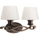 Club 2 Light 16 inch Antique Bronze Bath Light Wall Light