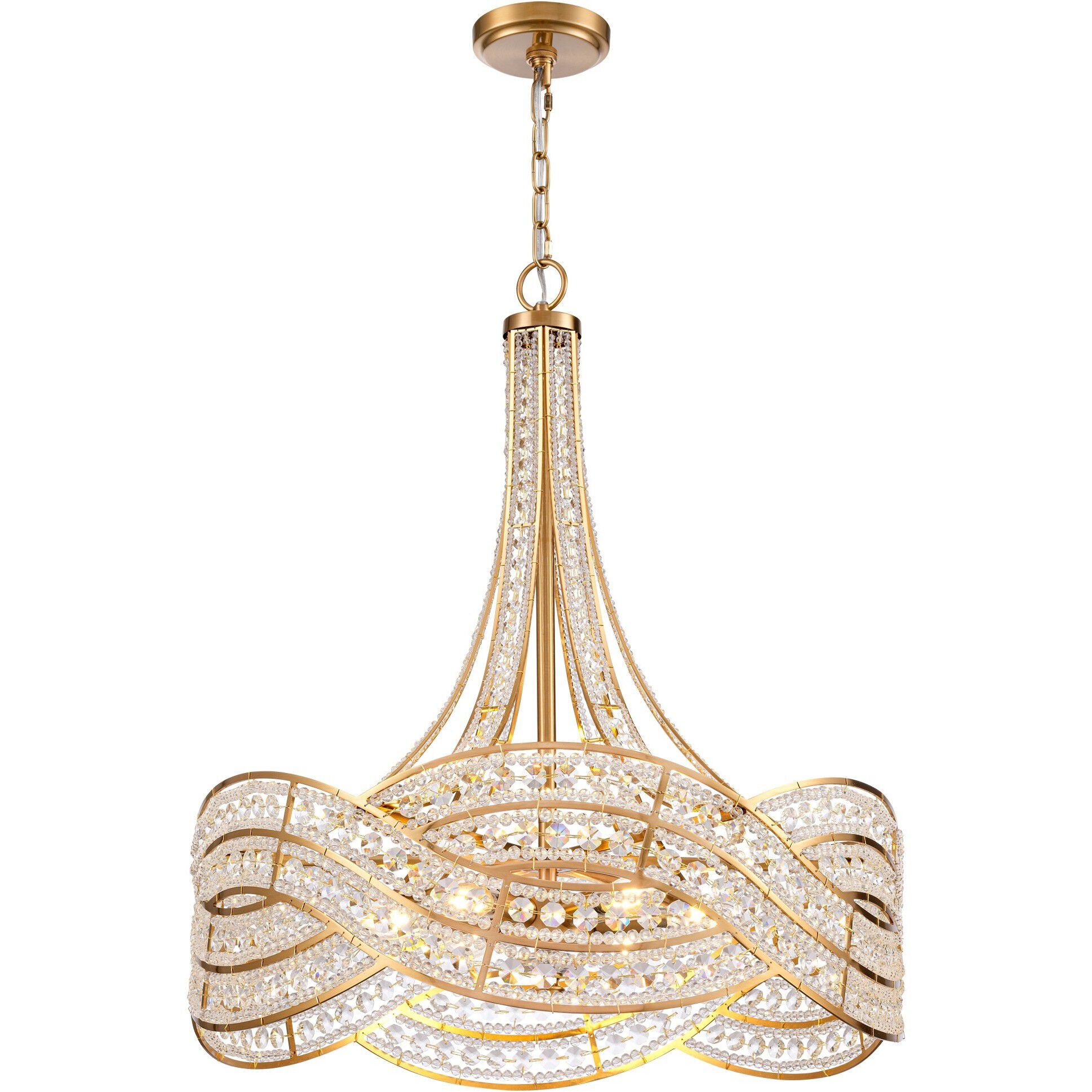 Anastasia 6 Light 23 inch Lacquered Gold Chandelier Ceiling Light