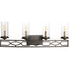 Soiree 4 Light 33.5 inch Antique Bronze Bath Vanity Wall Light, Design Series