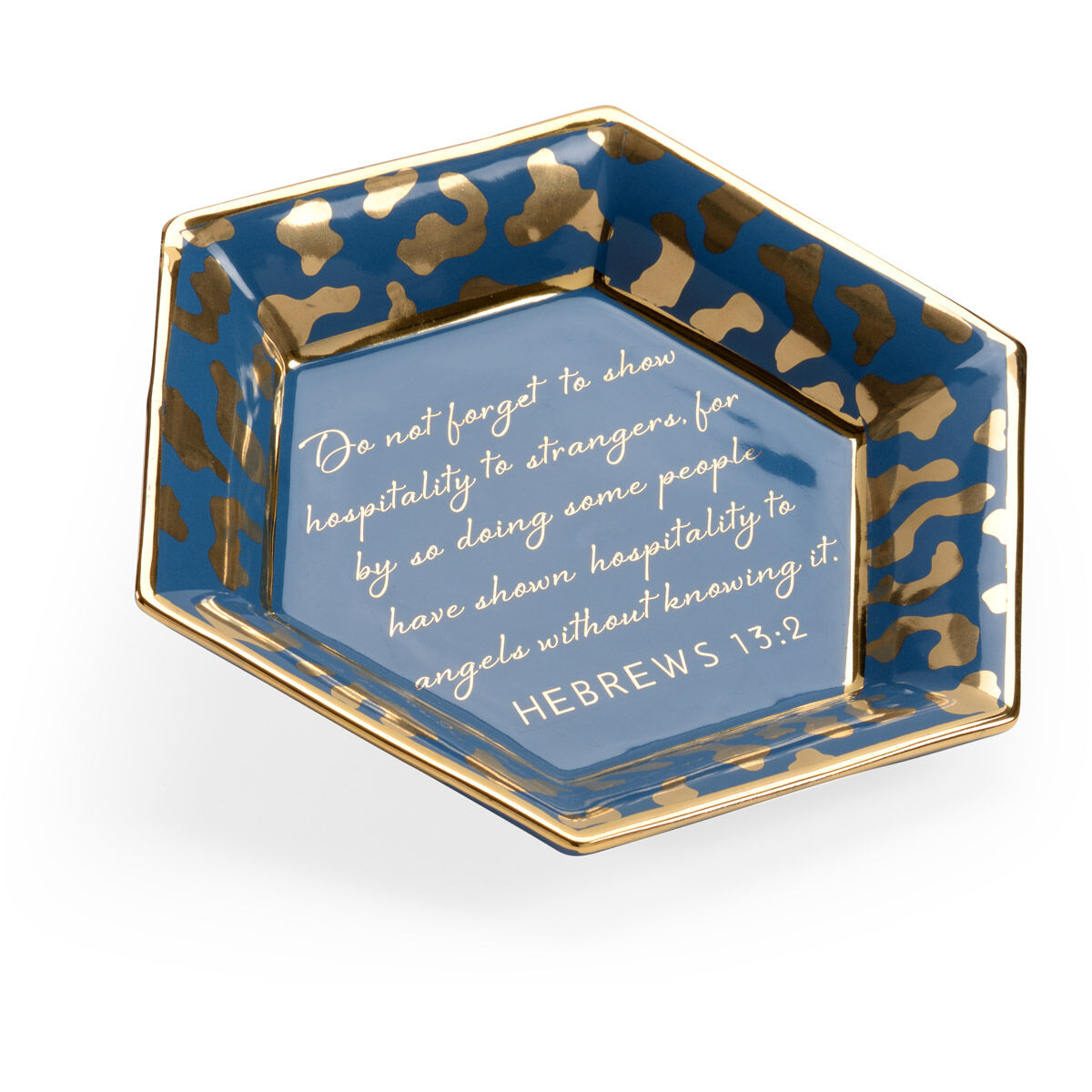 Shayla Copas 6 inch Blue Glaze/Metallic Gold Plate