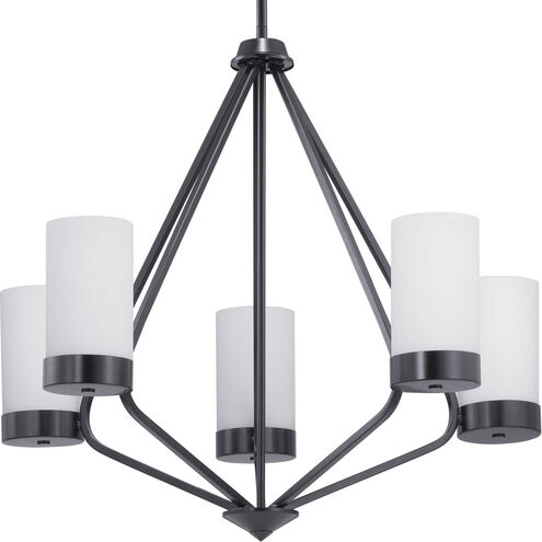 Elevate 5 Light 27 inch Matte Black Chandelier Ceiling Light, Design Series
