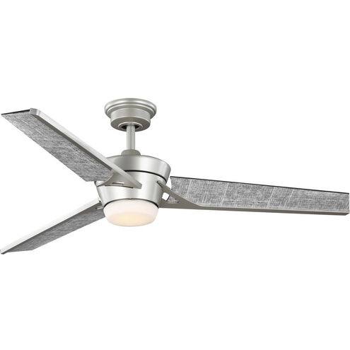 Kasota 56 inch Painted Nickel with Charcoal Linen Blades Outdoor Ceiling Fan