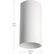 Cylinder 1 Light 6 inch White Outdoor Ceiling Mount Cylinder in Standard Lamping