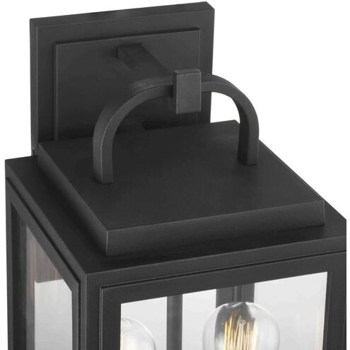Grandbury 2 Light 17 inch Textured Black Outdoor Wall Lantern, with DURASHIELD, Medium