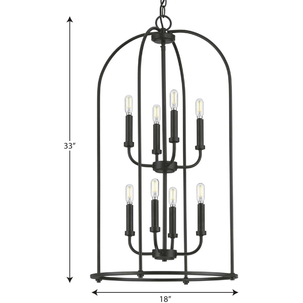 Leyden 8 Light 18 inch Matte Black Foyer Pendant Ceiling Light