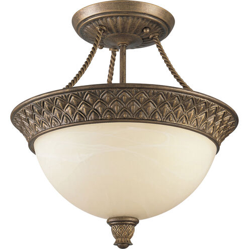 Savannah 2 Light 13 inch Burnished Chestnut Close-to-Ceiling Ceiling Light