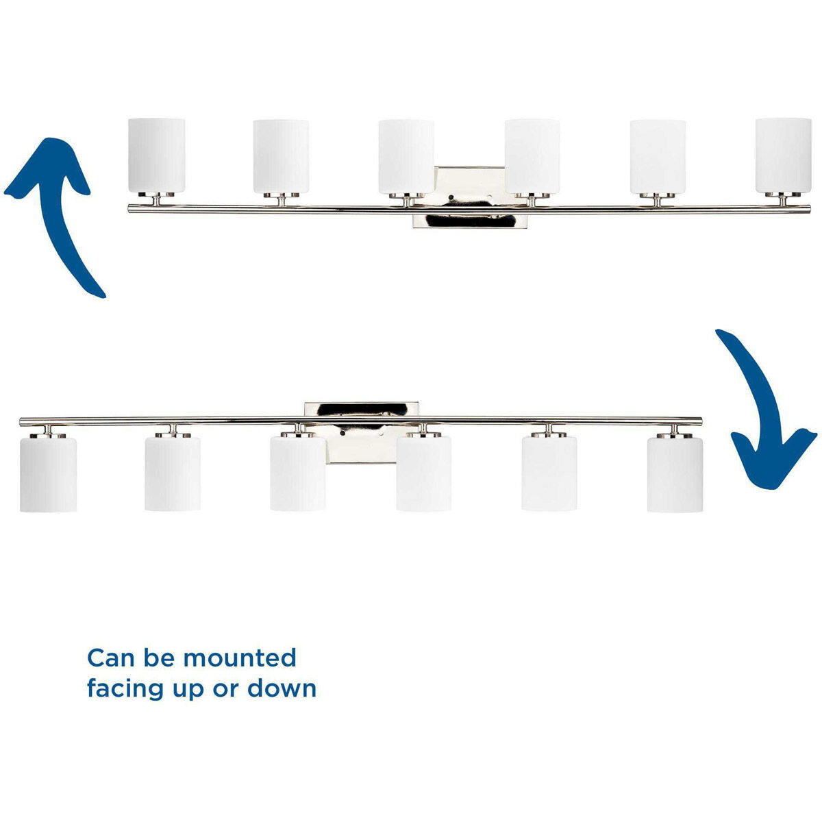 Replay 6 Light 48 inch Polished Nickel Bath Vanity Wall Light