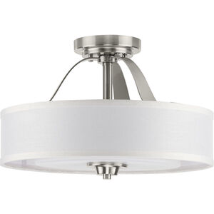 Kene 2 Light 16 inch Brushed Nickel Semi-Flush Mount Convertible Ceiling Light