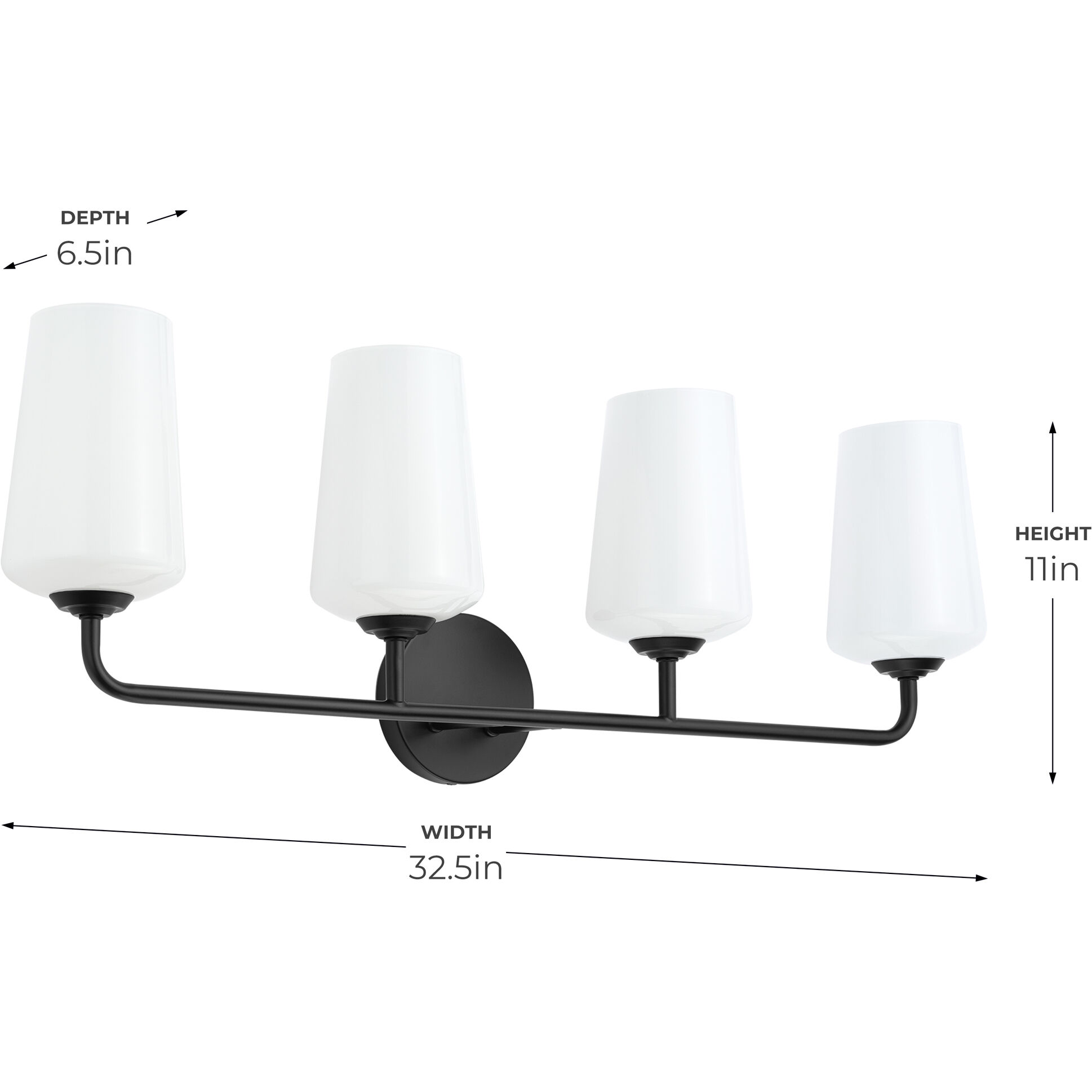Celino 4 Light 32.5 inch Black Vanity Light Wall Light