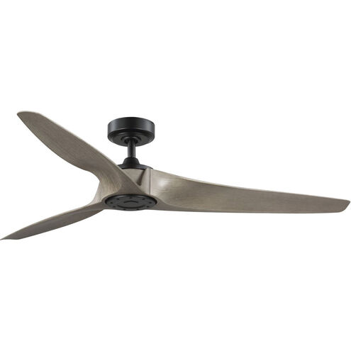 Manvel 60 inch Matte Black with Rustic Charcoal Blades Outdoor Ceiling Fan