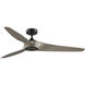 Manvel 60 inch Matte Black with Rustic Charcoal Blades Outdoor Ceiling Fan