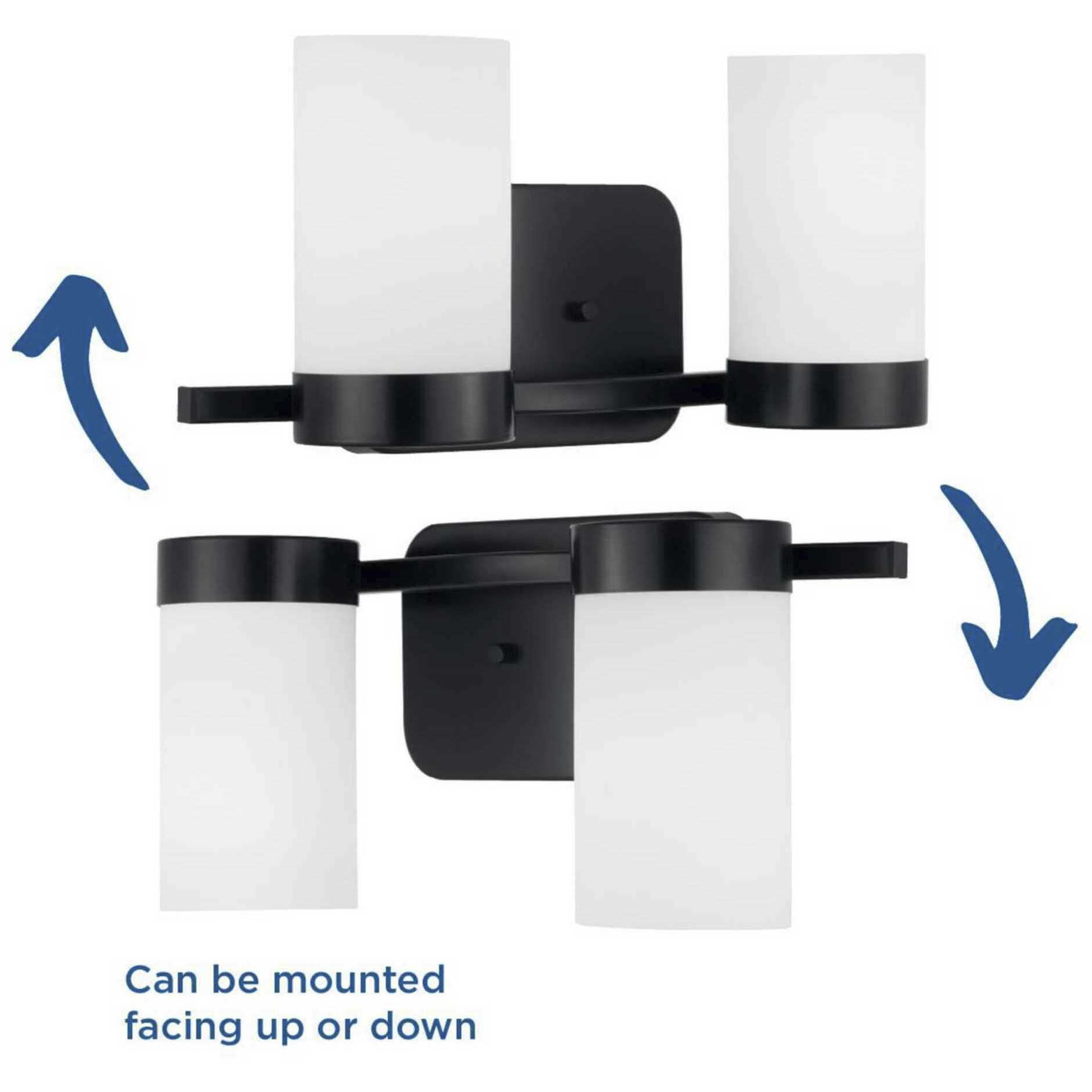 Elevate 2 Light 15 inch Matte Black Bath Vanity Wall Light, Design Series