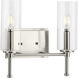 Elara 2 Light 13 inch Brushed Nickel Bath Vanity Wall Light