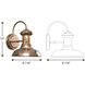 Brookside 1 Light 10 inch Cognac Outdoor Wall Lantern in Copper, Small