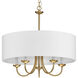Drum Shade 5 Light 22 inch Brushed Bronze Chandelier Ceiling Light