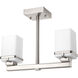 Metric 2 Light 16 inch Brushed Nickel Flush Mount Ceiling Light, Design Series