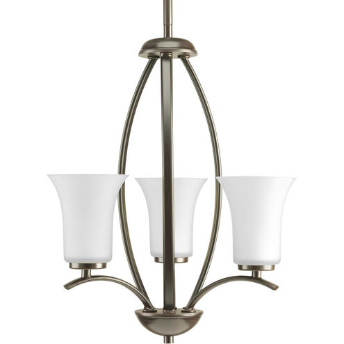 Joy 3 Light 15 inch Antique Bronze Foyer Chandelier Ceiling Light in Etched