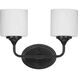 Lynzie 2 Light 14.5 inch Matte Black Bath Vanity Light Wall Light