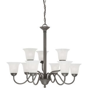 Riva 9 Light 32 inch Painted Bronze Chandelier Ceiling Light