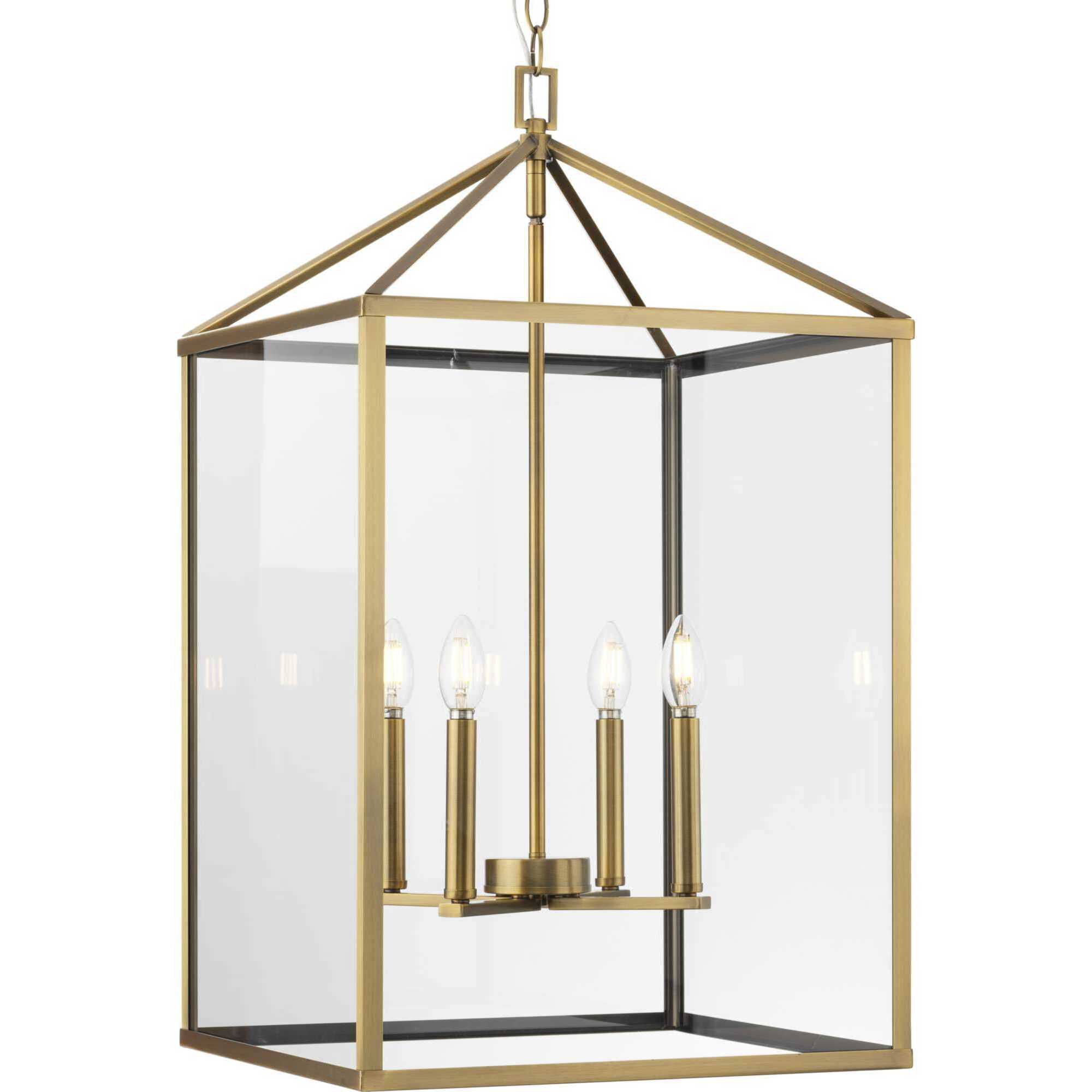 Hillcrest 4 Light 17 inch Vintage Brass Foyer Light Ceiling Light