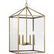 Hillcrest 4 Light 17 inch Vintage Brass Foyer Light Ceiling Light
