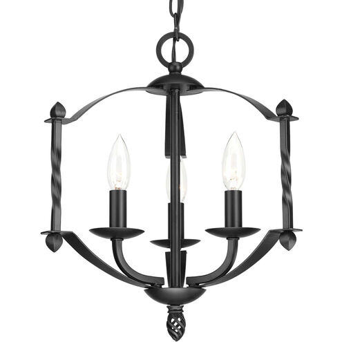 Greyson 3 Light 14.13 inch Matte Black Chandelier Ceiling Light