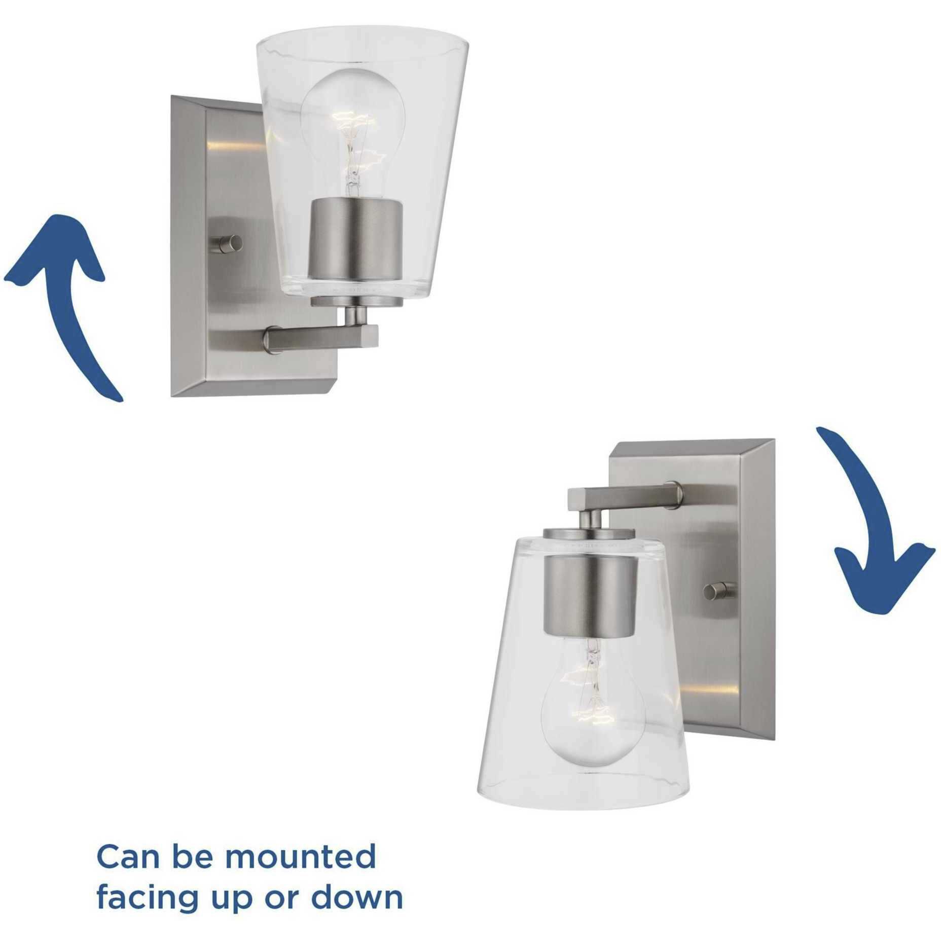 Vertex 1 Light 4.75 inch Brushed Nickel Bath Light Wall Light