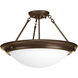 Eclipse 3 Light 19.38 inch Antique Bronze Semi-Flush Mount Ceiling Light