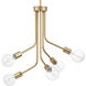 Zag 5 Light 18 inch Vintage Gold Chandelier Ceiling Light