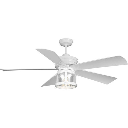 Midvale 56 inch Satin White with White Blades Outdoor Ceiling Fan in Matte White