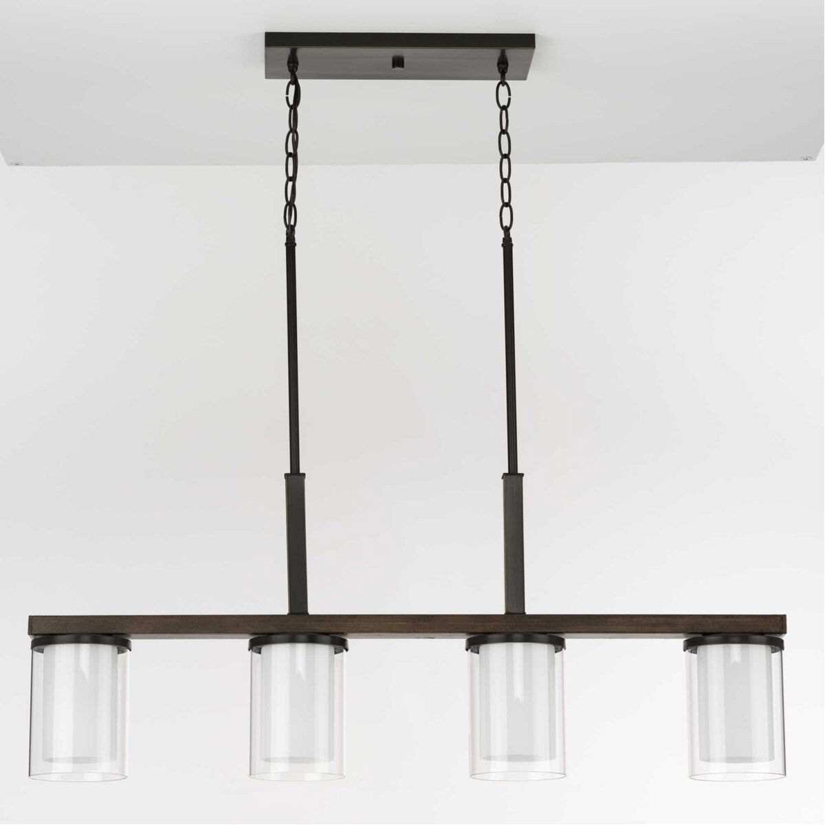 Mast 4 Light 38 inch Antique Bronze Linear Chandelier Ceiling Light