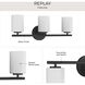 Replay 3 Light 22 inch Black Bath Vanity Wall Light