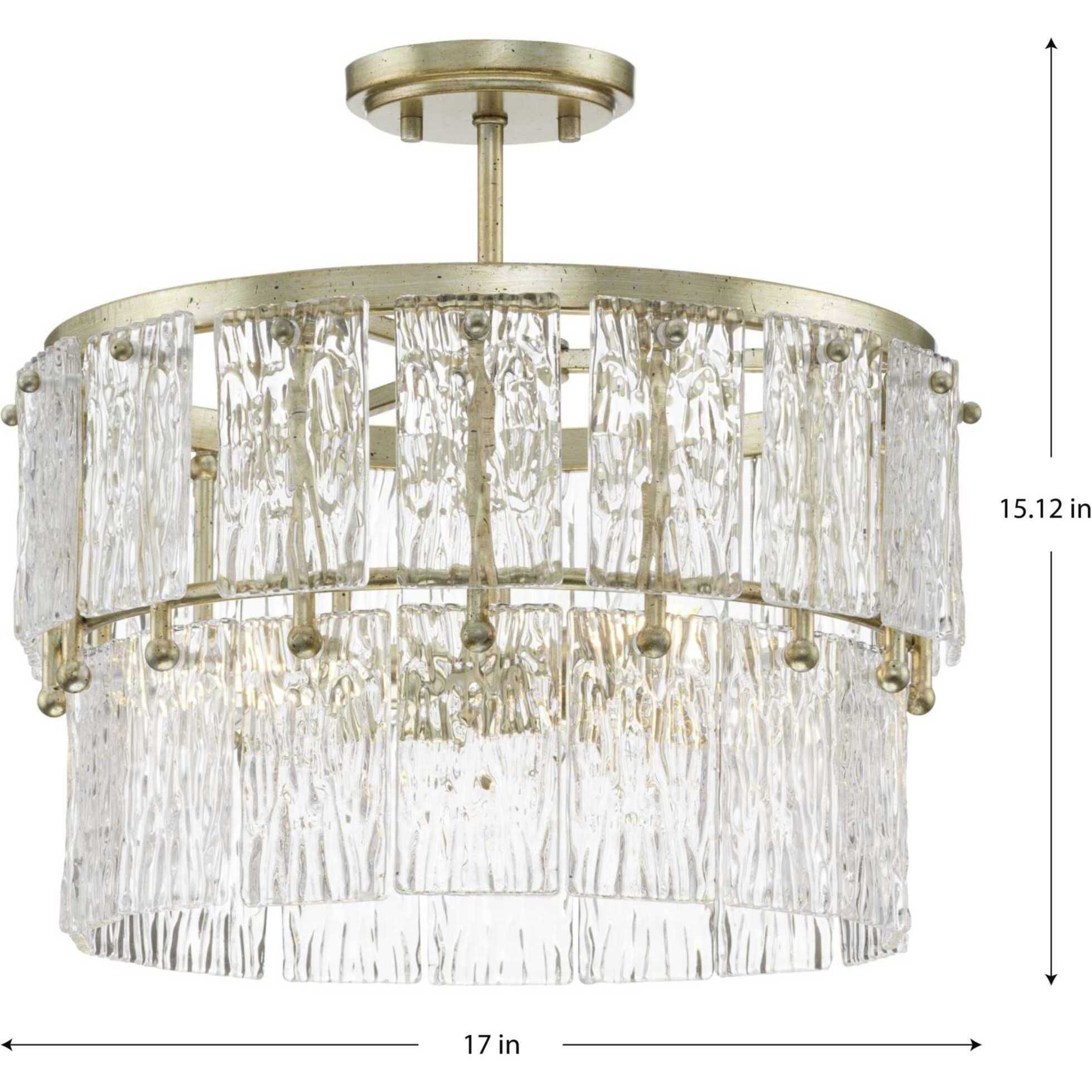 Chevall 3 Light 17 inch Gilded Silver Pendant Ceiling Light