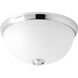 Random 1 Light 11 inch Chrome Flush Mount Ceiling Light in Etched